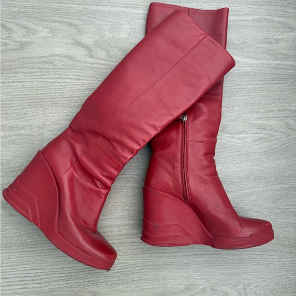 Rare vintage prada FW 2014 Red wedge Boots - Picture 7 of 7